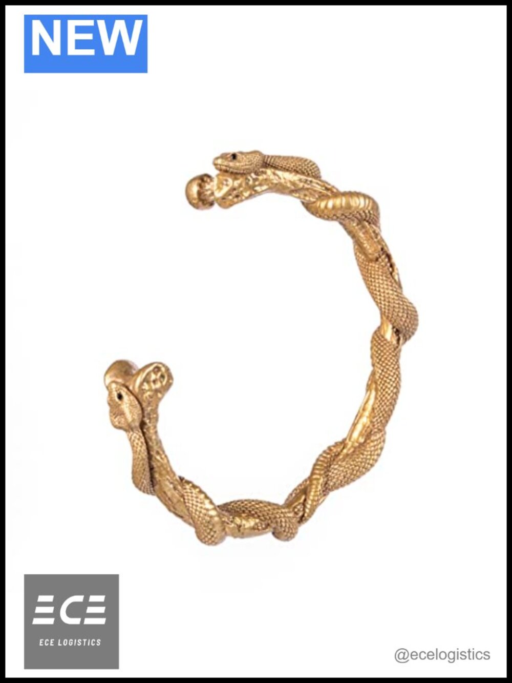 Twisted Snake Cuff Bracelet Brass Open Bangle Jewelry for Men Women